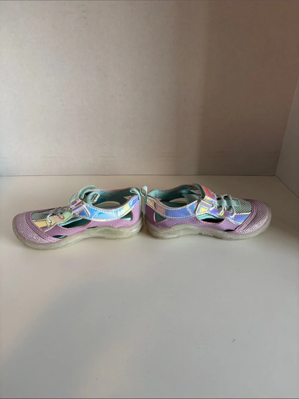 OshKosh B'gosh Purple Iridescent Hook-and-Loop Sandals